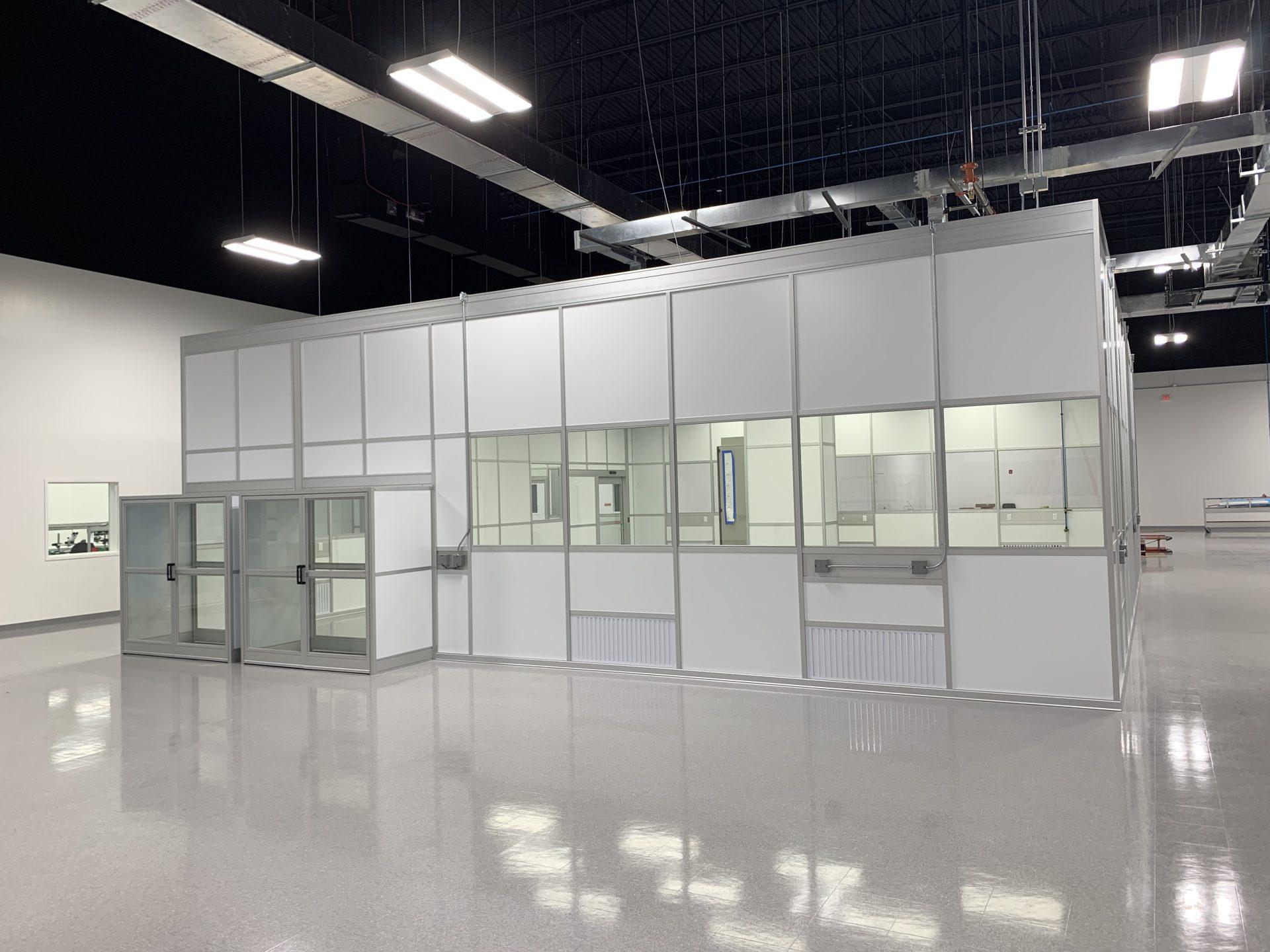 A cleanroom within a warehouse